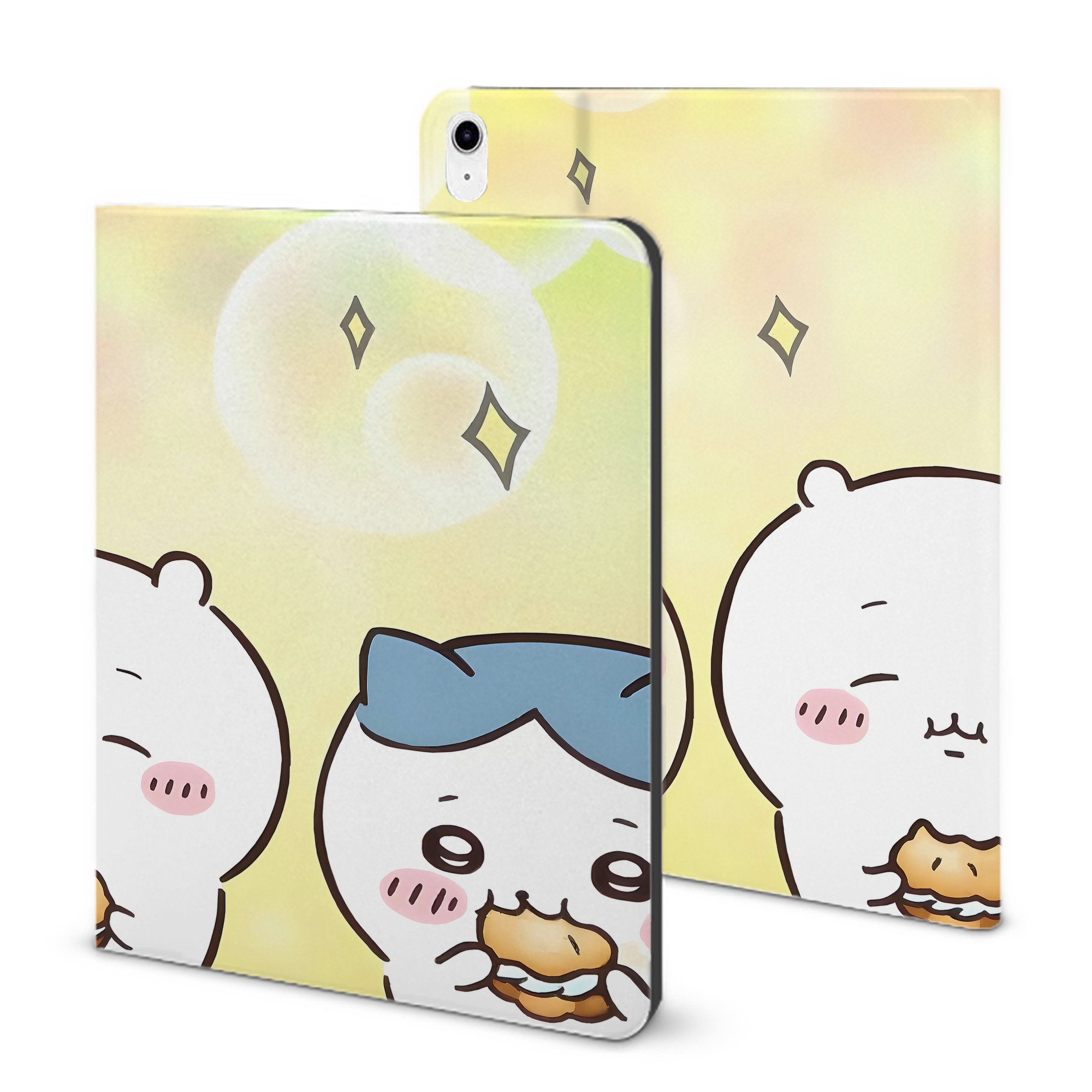 （画像用） ちいかわ Chii-kawa IPad ケース ブック型 PUレザー TPU 耐衝撃 軽量 薄型 ペン収納なし 全面保護 IPad 各モデル対応